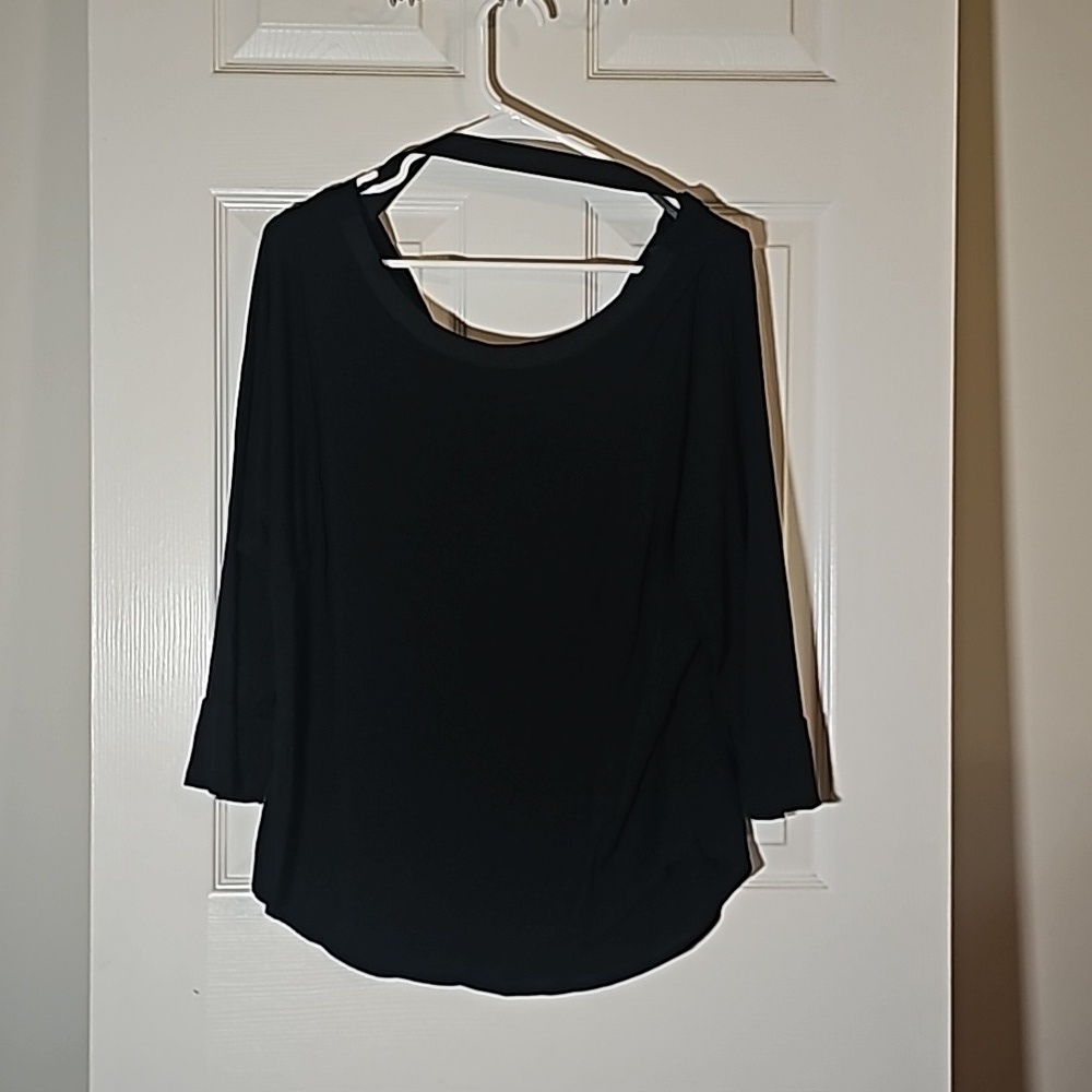 White House Black Market Black Top Neck Strap Size L